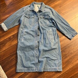 Madewell Denim Duster trench Jacket XL